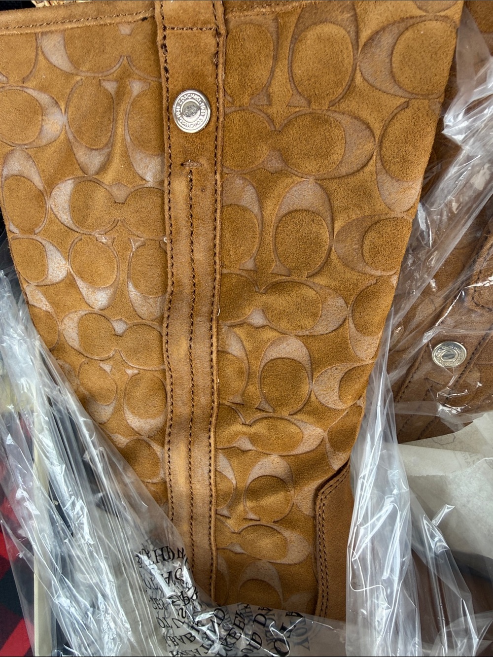 Coach Tan Suede Signature 'C' boots